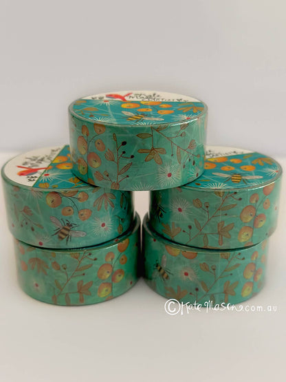 Washi Tape - Bee Berries Aqua