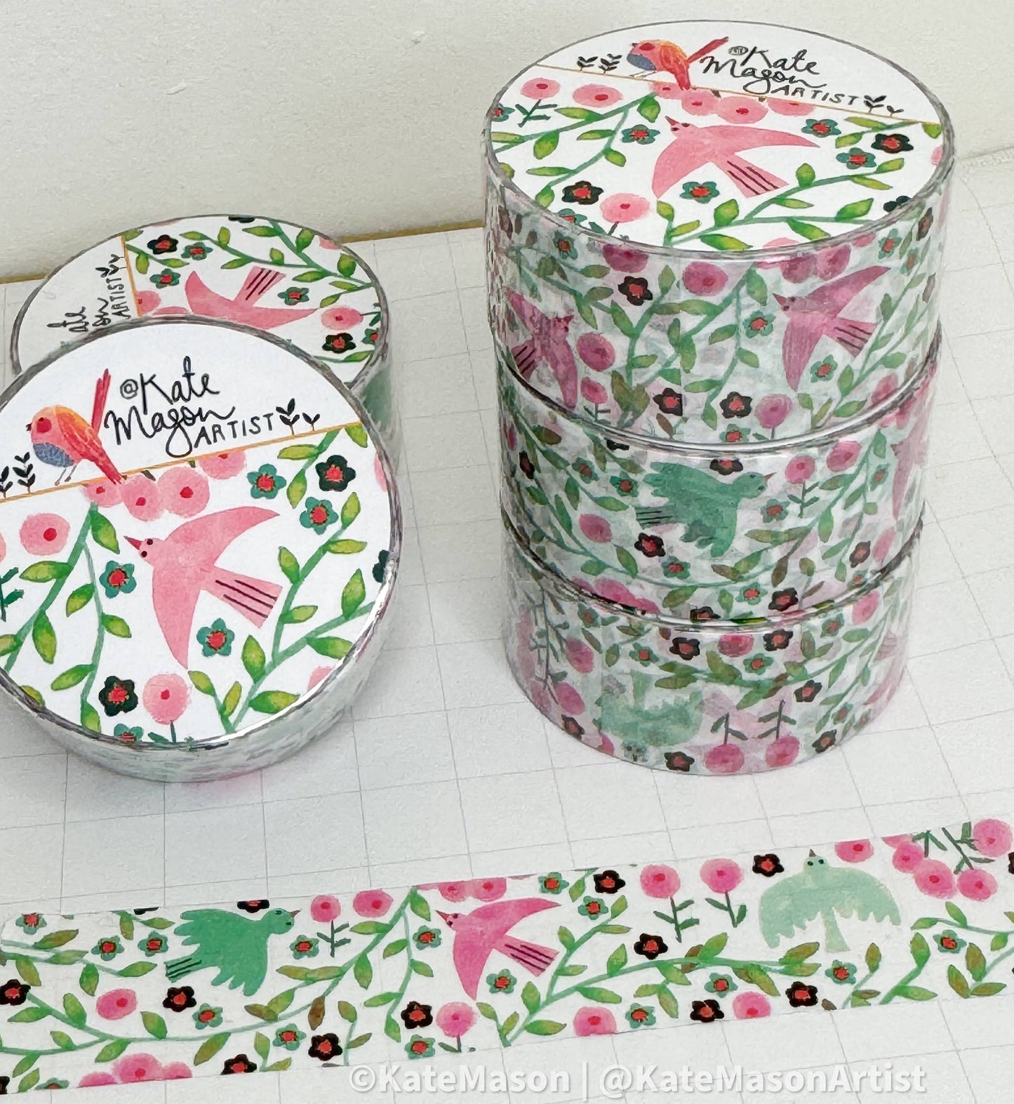 Washi Tape - Bird Vine: White