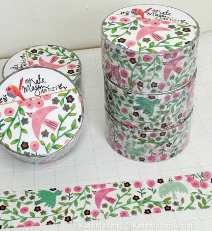 Washi Tape - Bird Vine: White