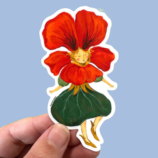 Vinyl Sticker - Nasturtium Lady