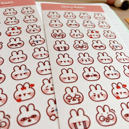 Sticker Sheet - Rabbit Emojis