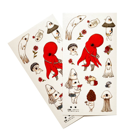 Sticker Sheet - Mushroom Companions II