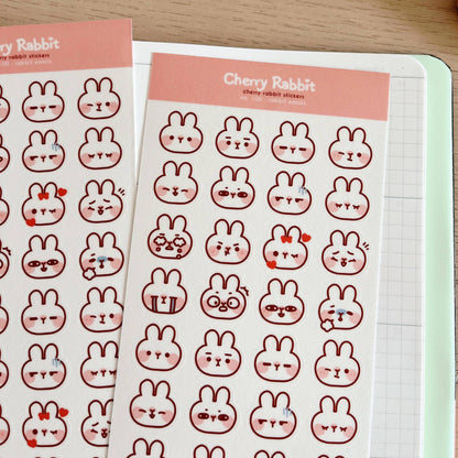 Sticker Sheet - Rabbit Emojis