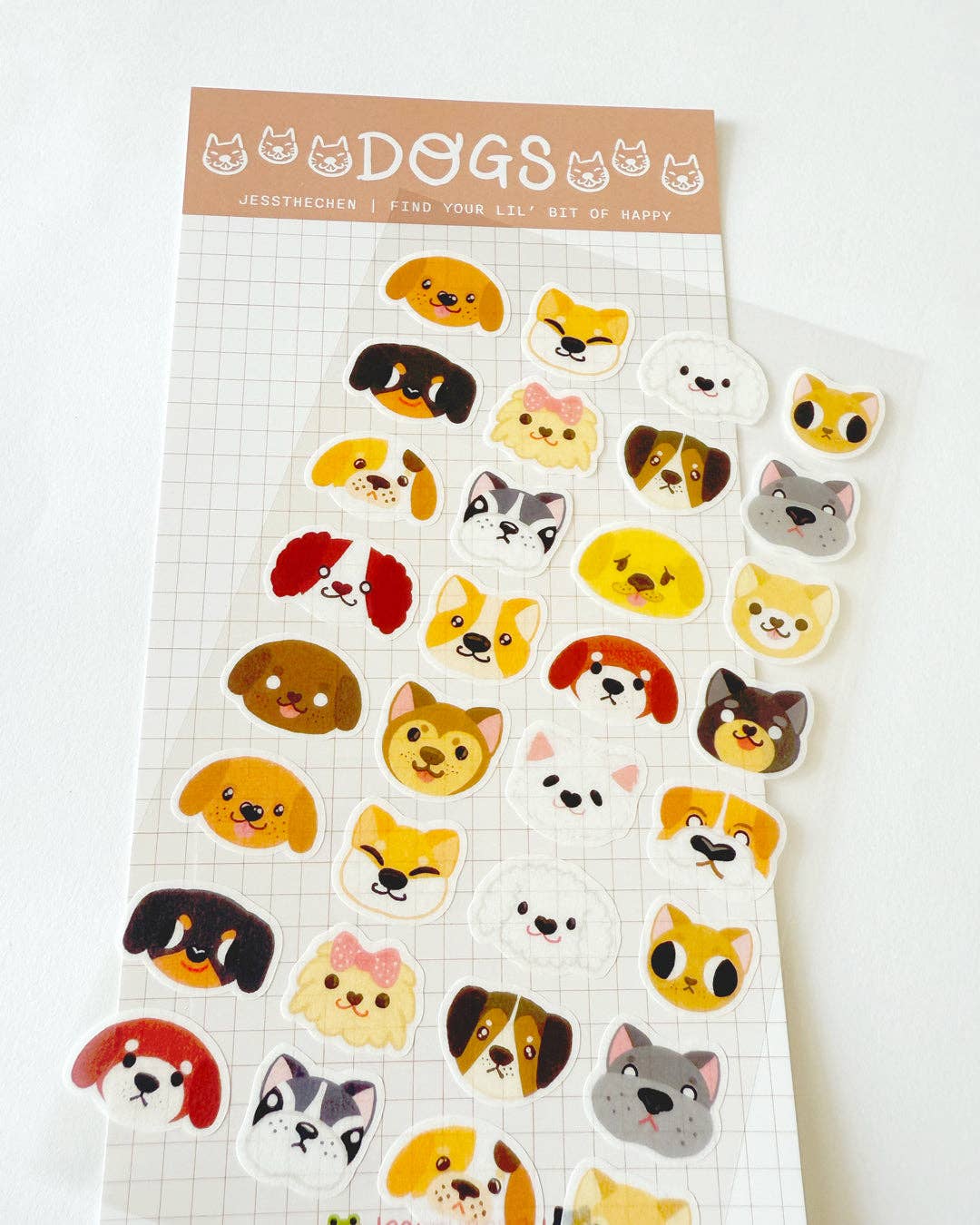 Washi Sticker Sheet - Dogs Puppy Face
